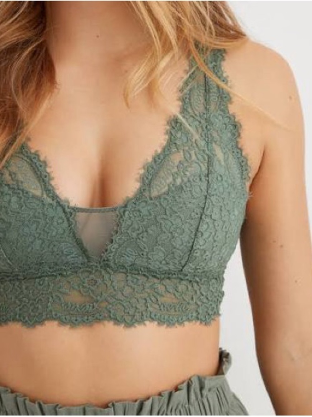 Aerie Eyelash Padded Lace Bralette - New